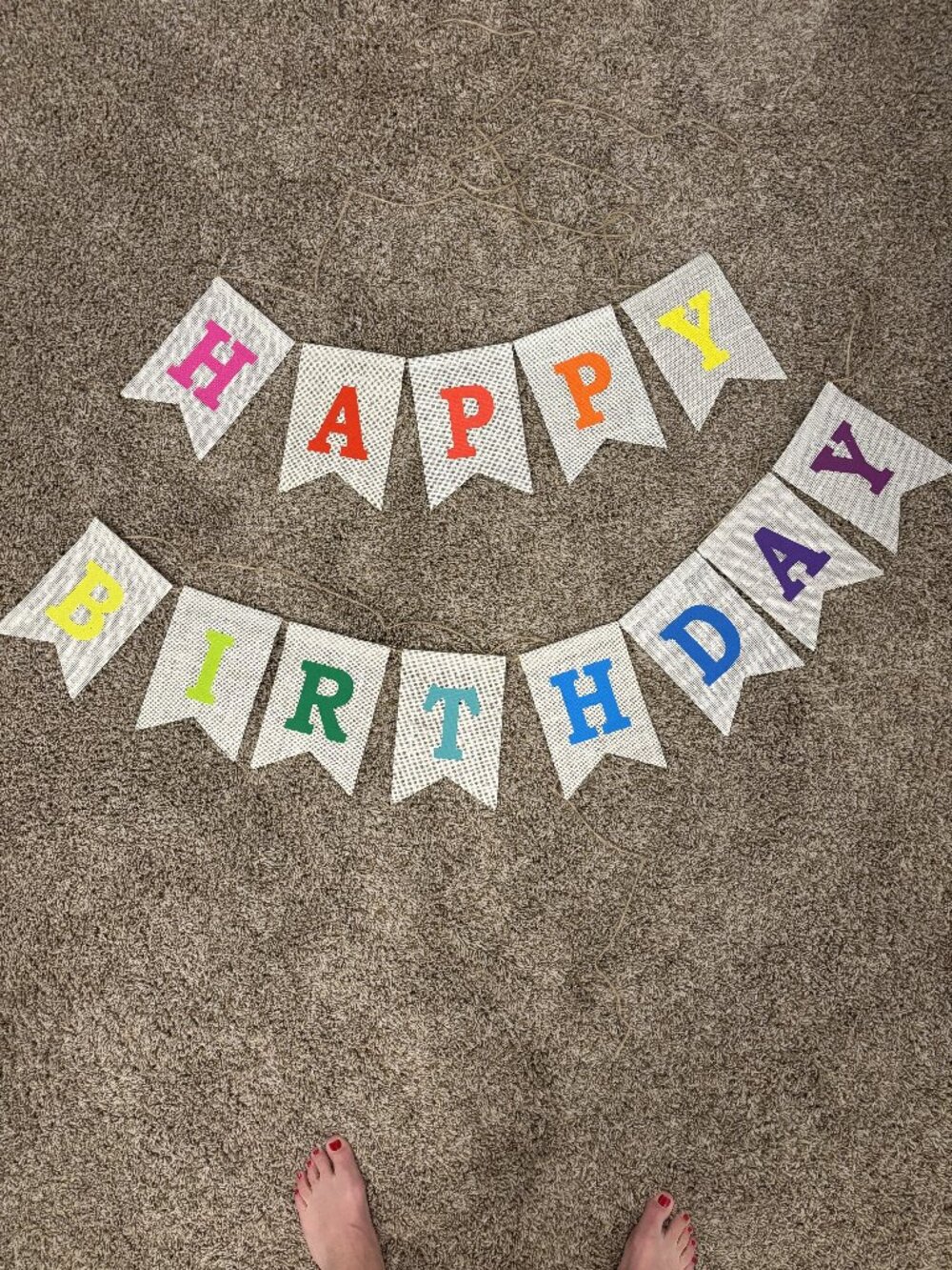 Burlap Happy Birthday banner. NEW